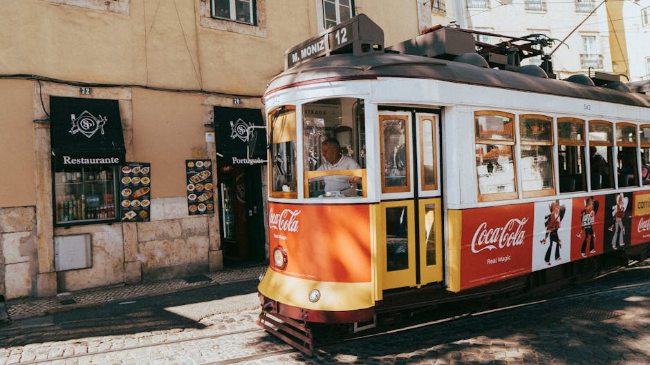 European tram representing movement