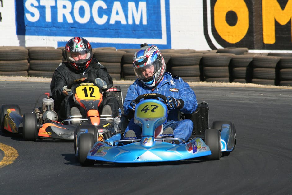 Go-kart racing representing speed